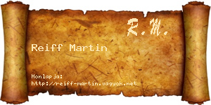 Reiff Martin névjegykártya